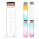 Colorful Frosted Glass with Bamboo Lid and Sleeve